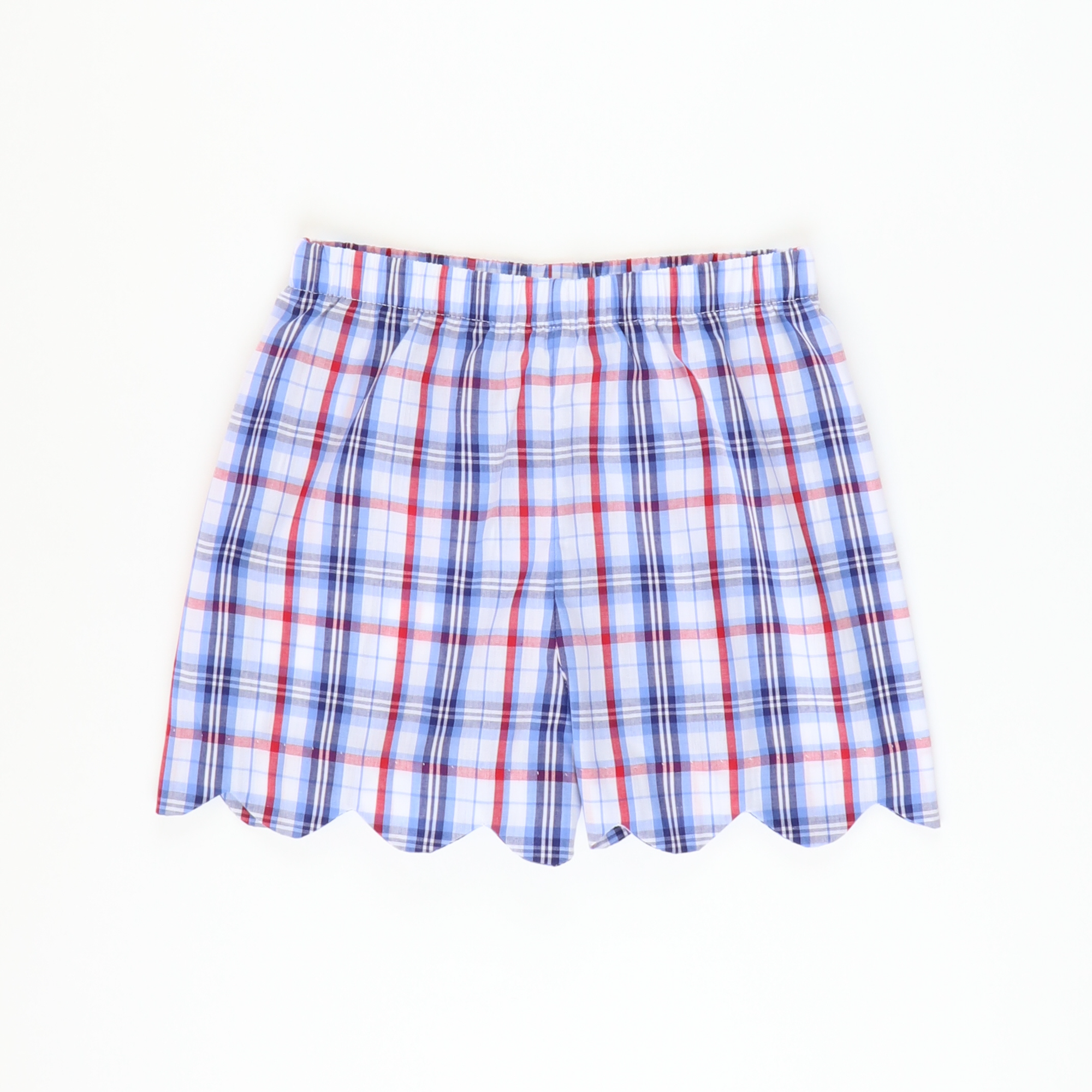 Scalloped Girl Shorts - Liberty Plaid