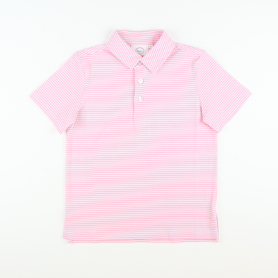Signature Polo - Pink Stripe Knit