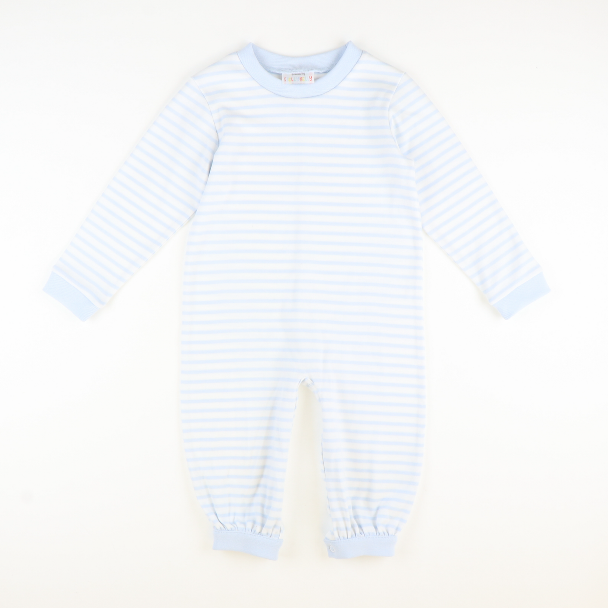 Out & About L/S Boy Long Bubble - Light Blue Stripe Knit