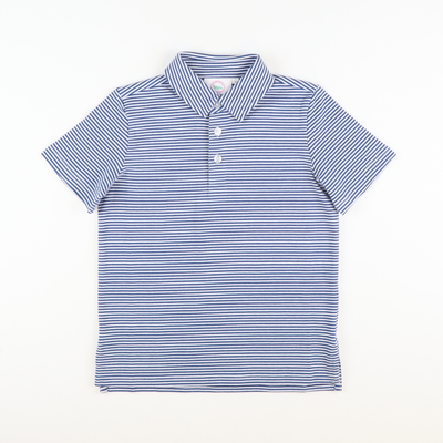 Signature Polo - Slate Blue Stripe Knit