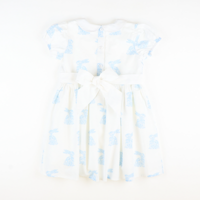 Collared Dress - Chinoiserie Bunnies