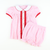 Embroidered Candy Canes Collared Top & Bloomer Set- Light Pink Flannel