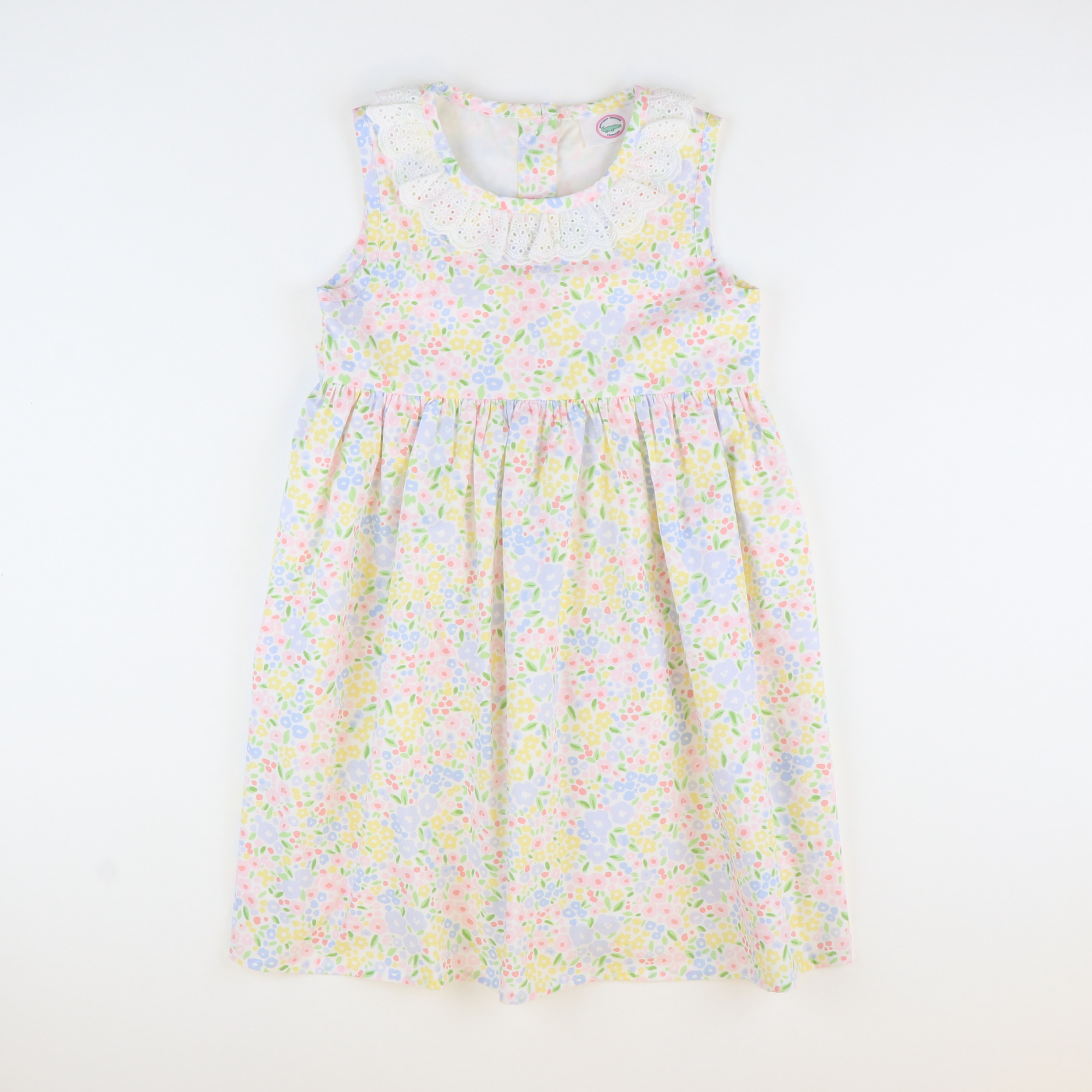 Eyelet Ruffle Dress - Petite Meadow Print