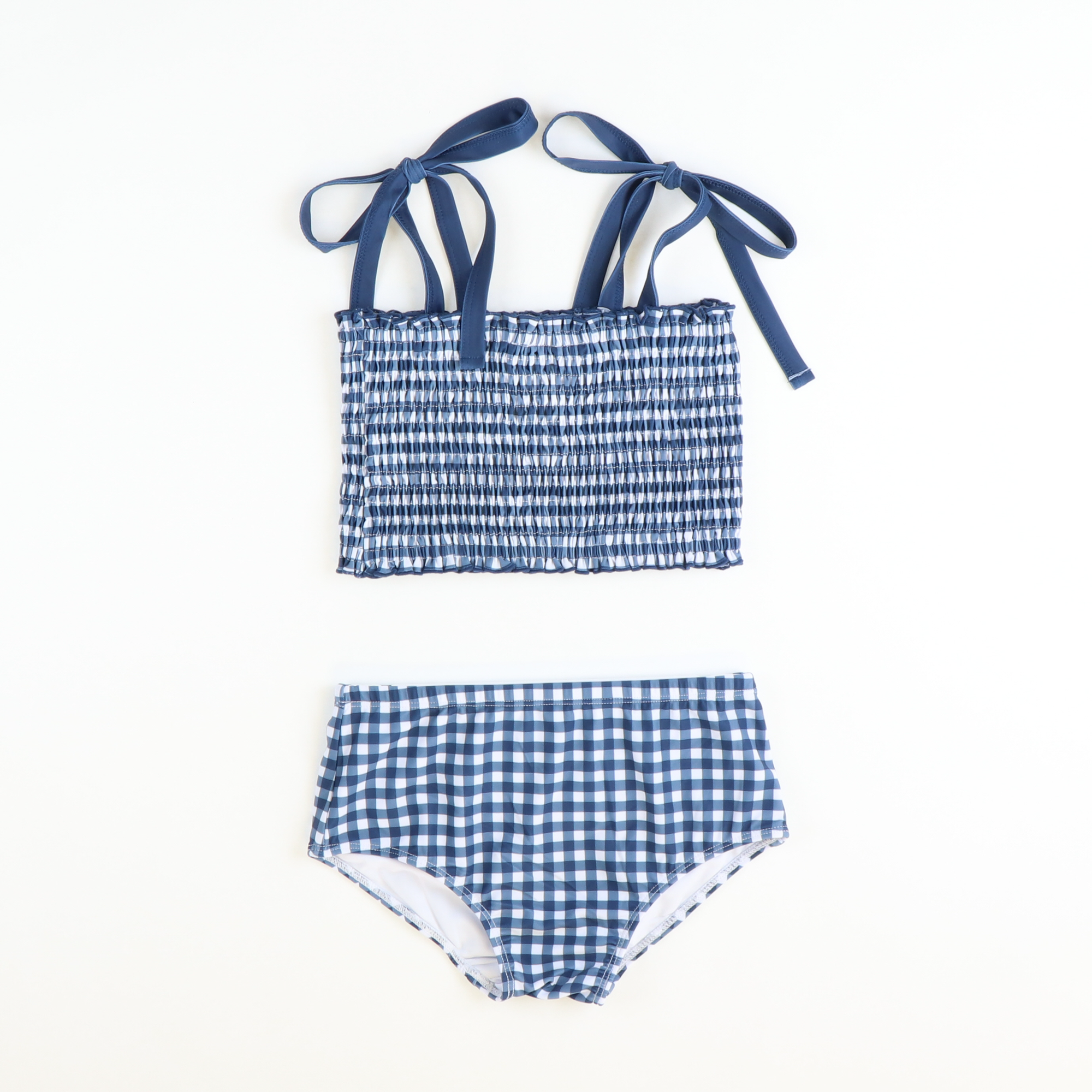 Two-Piece Swimsuit - Nautical Navy Check