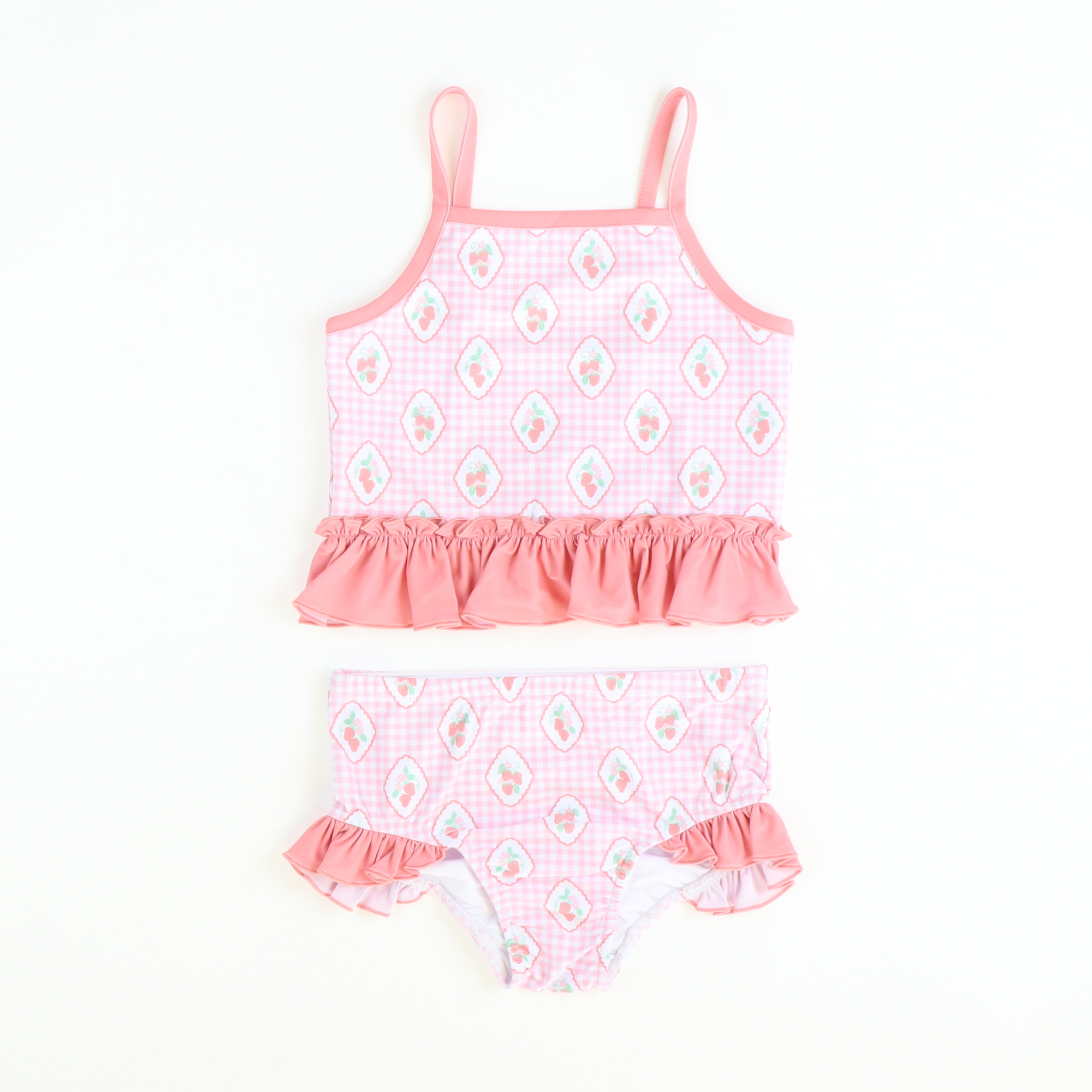 Two-Piece Swimsuit - Strawberry Gingham