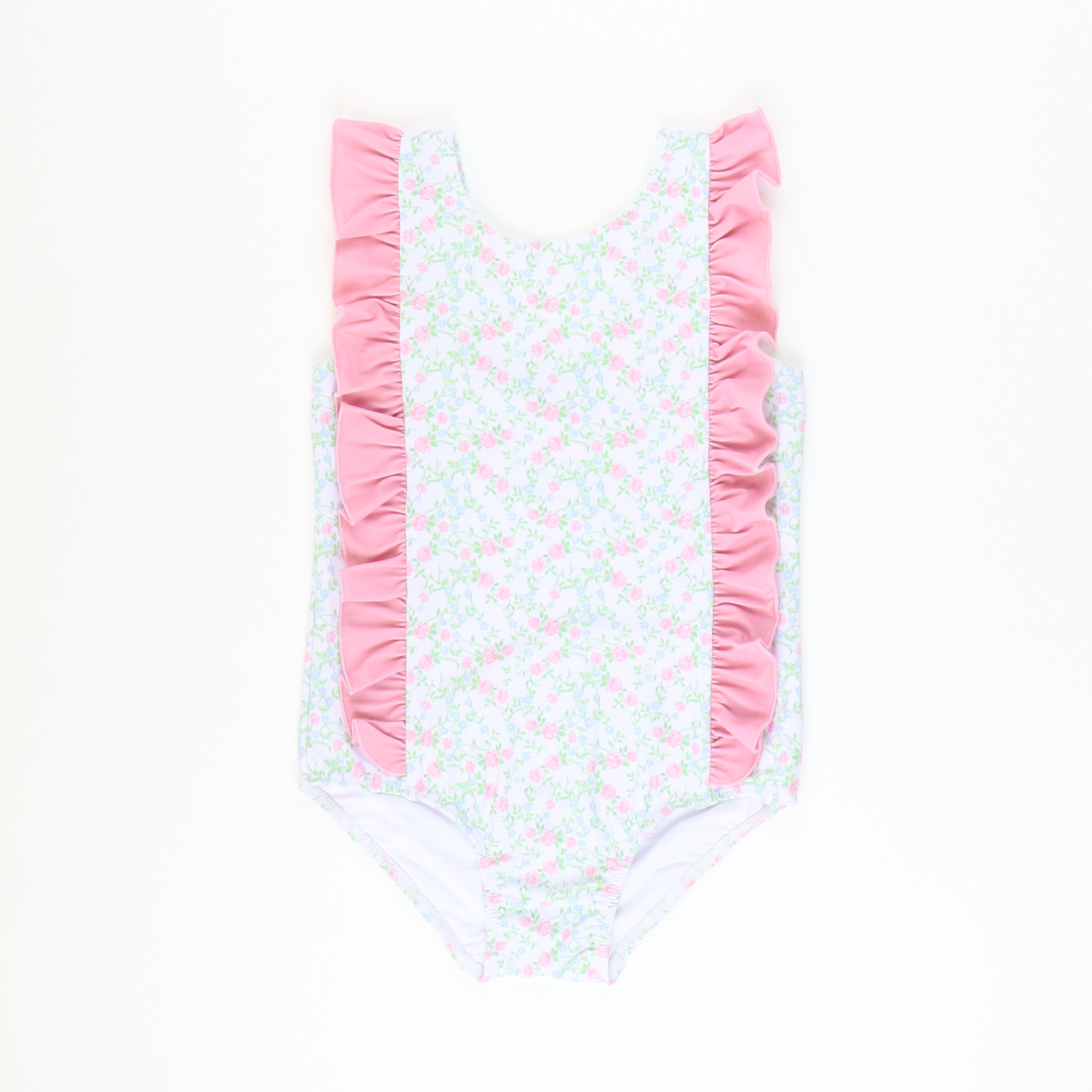 One-Piece Swimsuit - Pink & Blue Floral