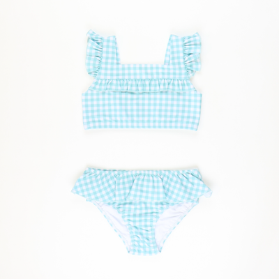 Two-Piece Swimsuit - Mint Gingham