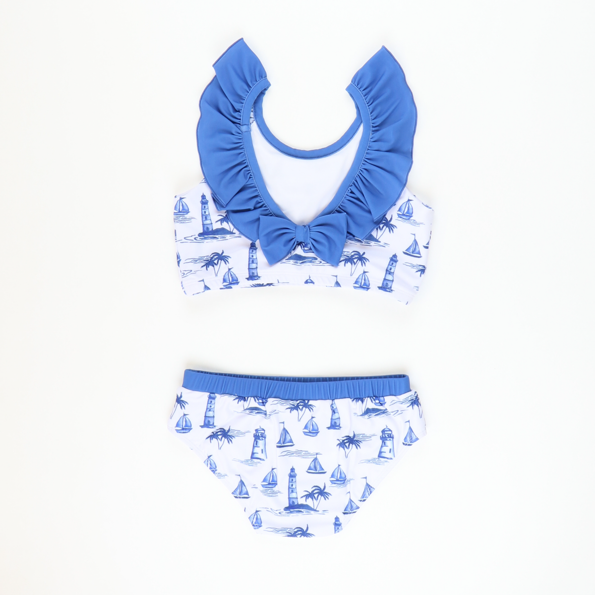 Two-Piece Swimsuit - Watercolor Beach Print