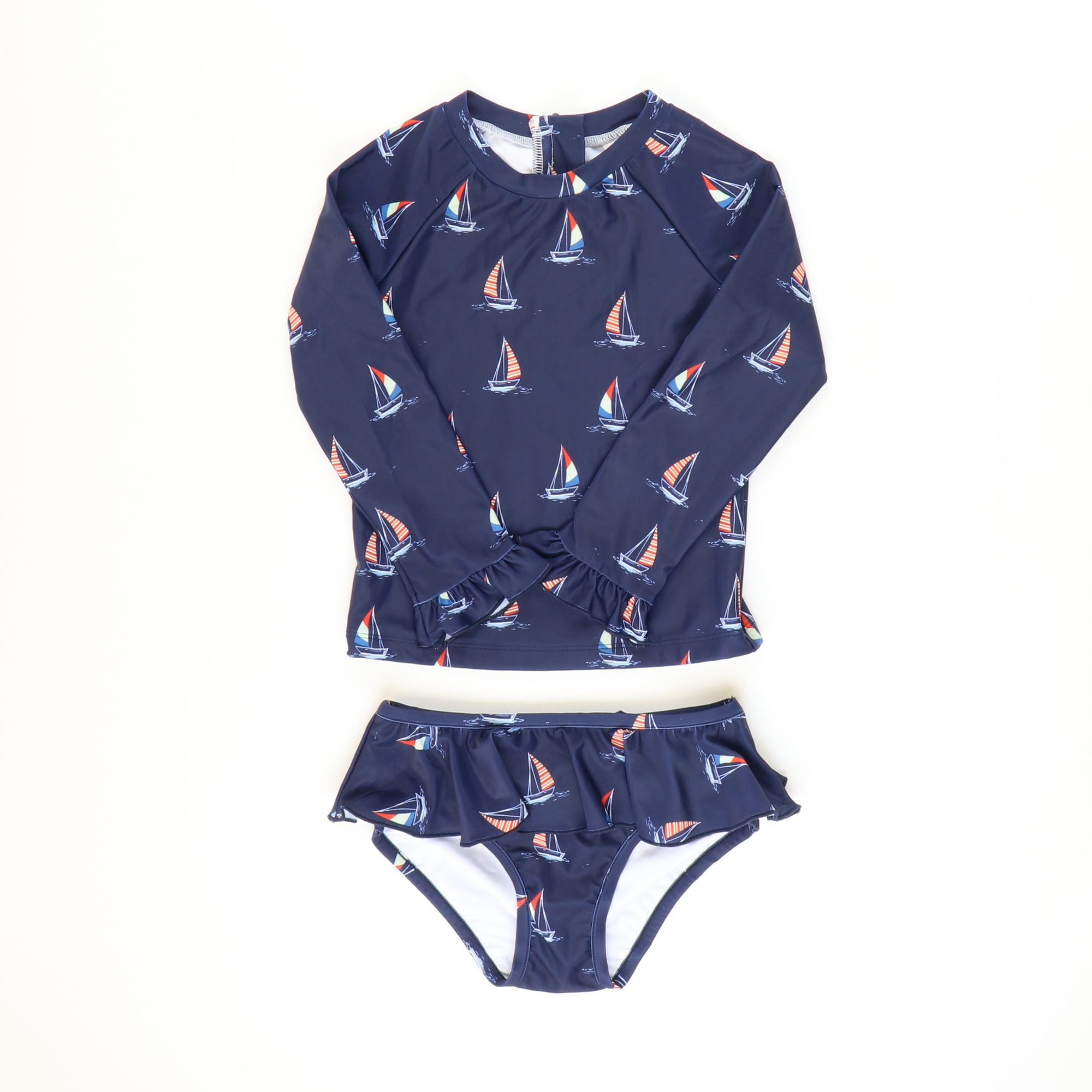 Two-Piece Long Sleeve Rash Guard - Sail Away - Stellybelly