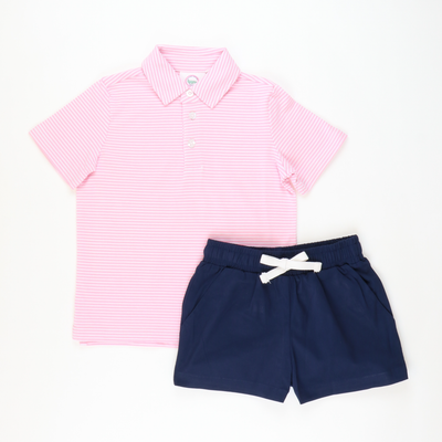 Boys Signature Twill Shorts - Navy - Stellybelly