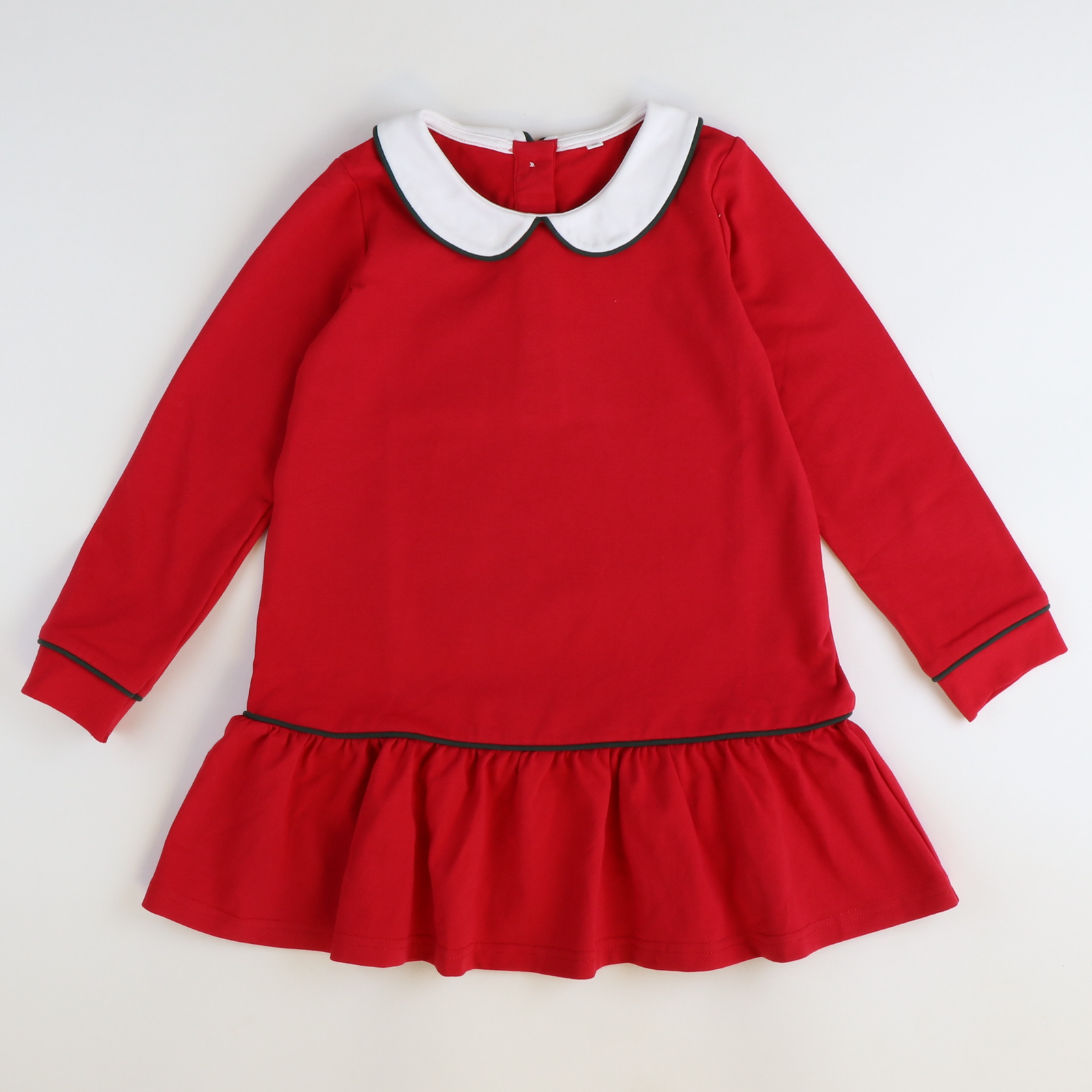 Collared Knit Dress - Holiday Red