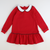 Collared Knit Dress - Holiday Red