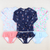 Two-Piece Long Sleeve Rash Guard - Navy Sail Away