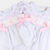 Embroidered Cottontail Bunnies Dress - Pink & Aqua Stripe Seersucker