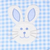 Bunny Appliqué Knit Pajama Set - Light Blue Check