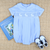 Smocked Silhouette White Bunnies Collared Boy Bubble - Blue