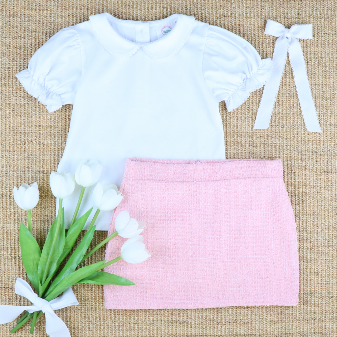 Tweed Jackie Skirt -Light Pink