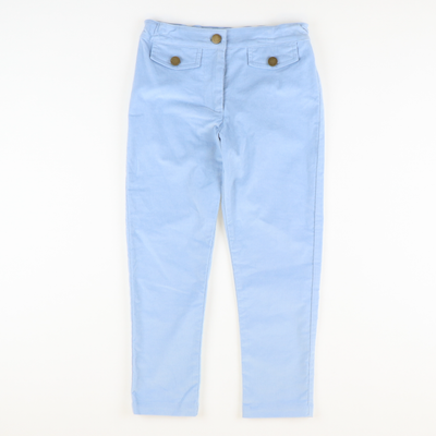 Floral & Light Blue Corduroy Blouse & Pants Set