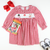 Embroidered Christmas Friends Dress- Holiday Red Check