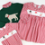 Embroidered Christmas Friends Collared Boy Bubble- Holiday Red Check