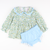 Ruffle Collar Set- Sage & Light Blue Floral