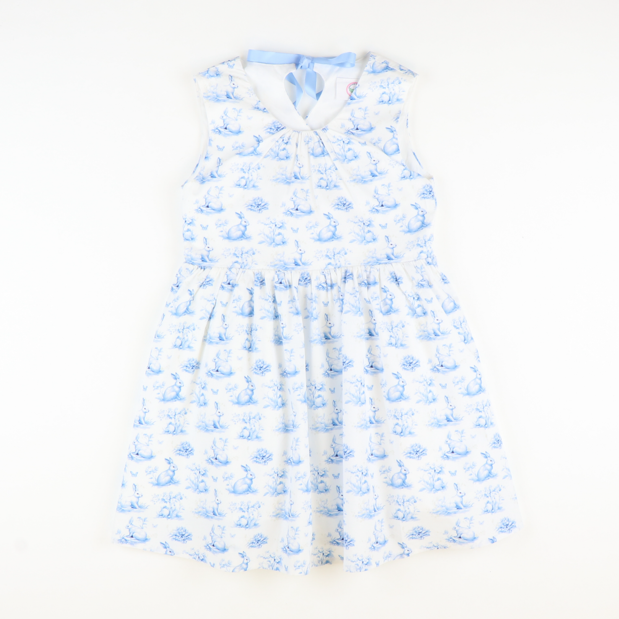 Blue Bunny Toile Dress Southern Smocked Co