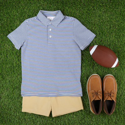 Signature Polo - Slate Blue Stripe Knit