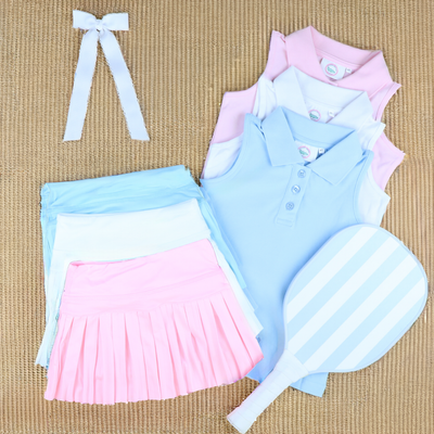 Tennis Skirt - White - Southern Smocked Co.