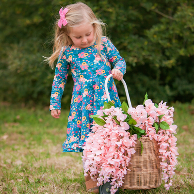 Olivia Dress - Teal Floral