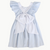 Bow Dress - Light Blue Mini Check Seersucker