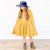 Polka Dot Twirl Knit Dress - Mustard - Stellybelly