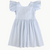 Bow Dress - Light Blue Mini Check Seersucker