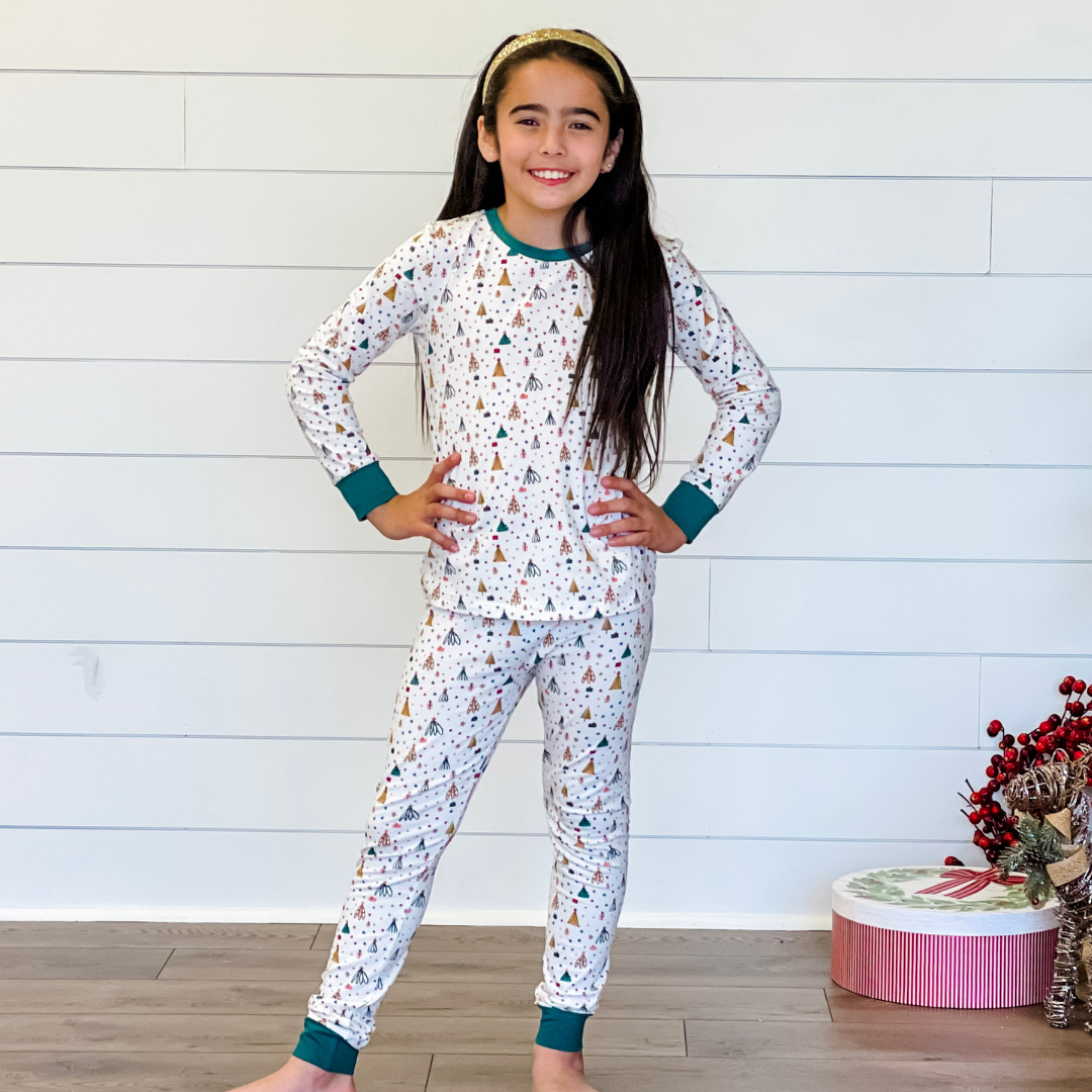 Knit Pajama Set - White Christmas Eve - Stellybelly