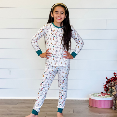 Knit Pajama Set - White Christmas Eve - Stellybelly