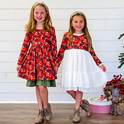 Addison Dress - Christmas Rose - Stellybelly