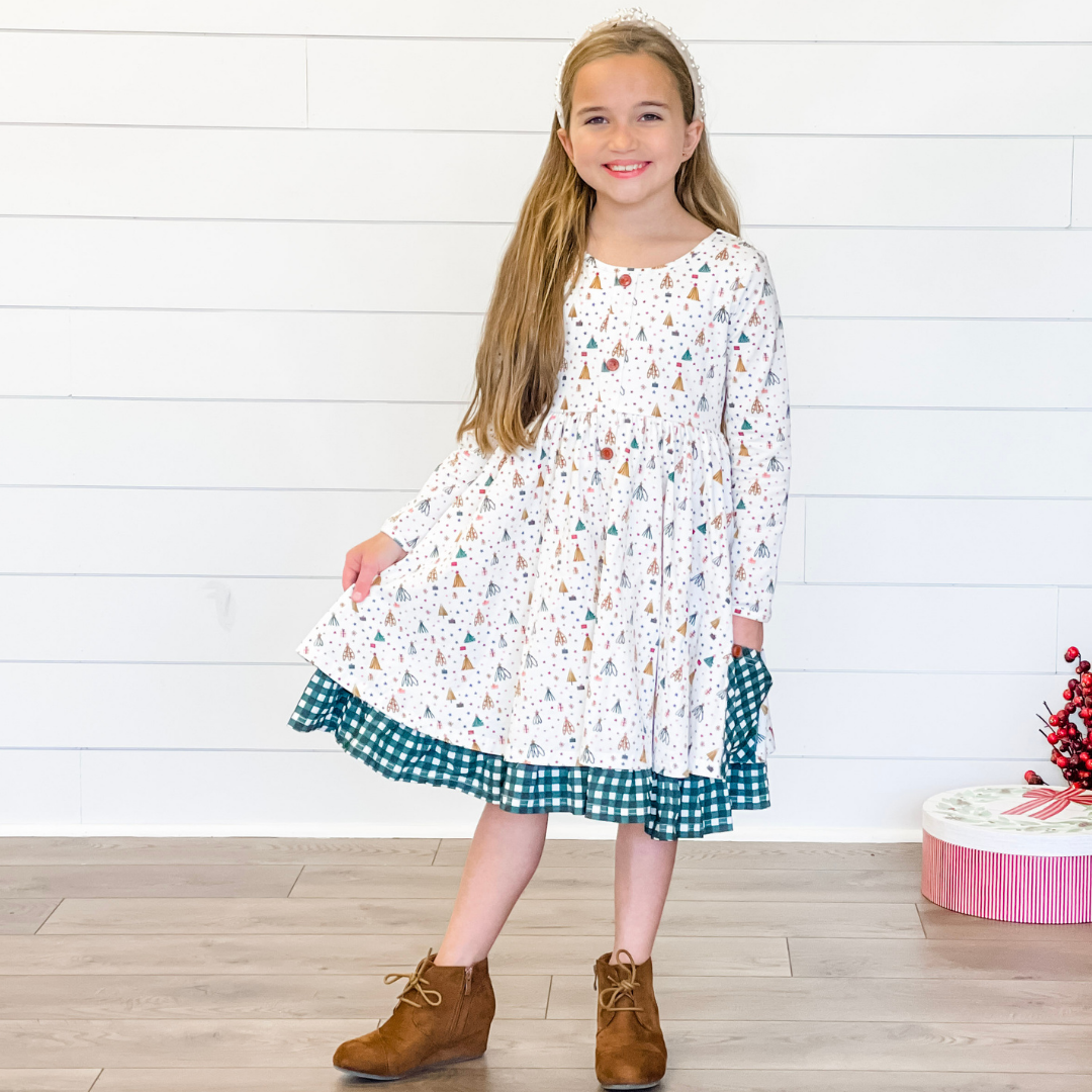 Addison Dress - White Christmas Eve - Stellybelly