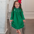 Embroidered Santa Face Nightgown - Christmas Green - Stellybelly