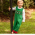 Smocked Santa Faces Longall - Christmas Green Corduroy