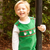 Smocked Santa Faces Longall - Christmas Green Corduroy