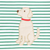 Appliquéd Labrador Long Sleeve Shirt - Christmas Green Stripe Knit