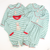 Appliquéd Labrador Collared Girl Long Bubble - Christmas Green Stripe Knit