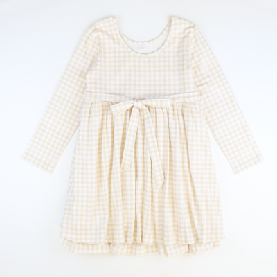 Addison Dress - Tan Check - Stellybelly