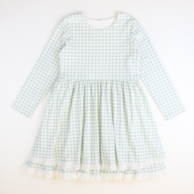 Aubrey Dress - Blue Green Check