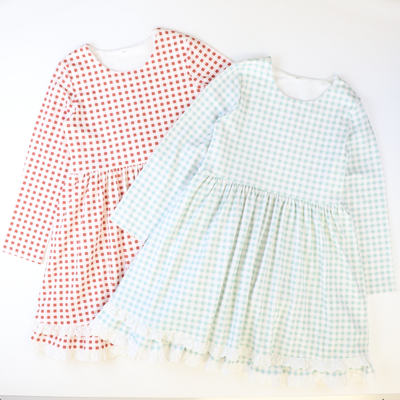 Aubrey Dress - Rust Check - Stellybelly