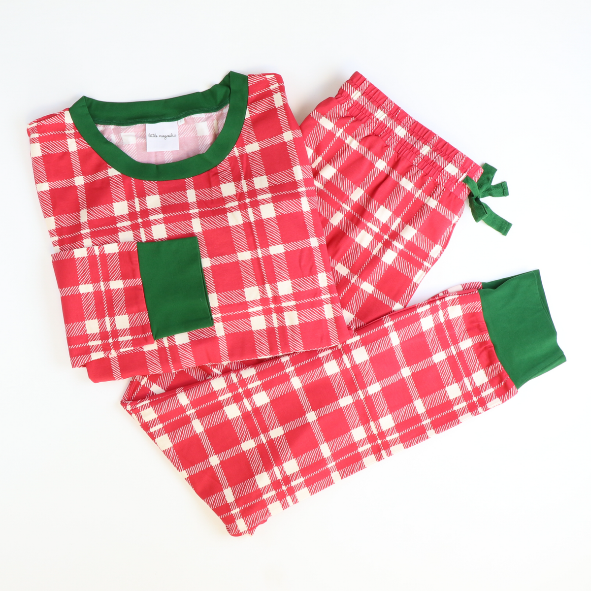 Men's Knit Pajama Set - Crimson Plaid