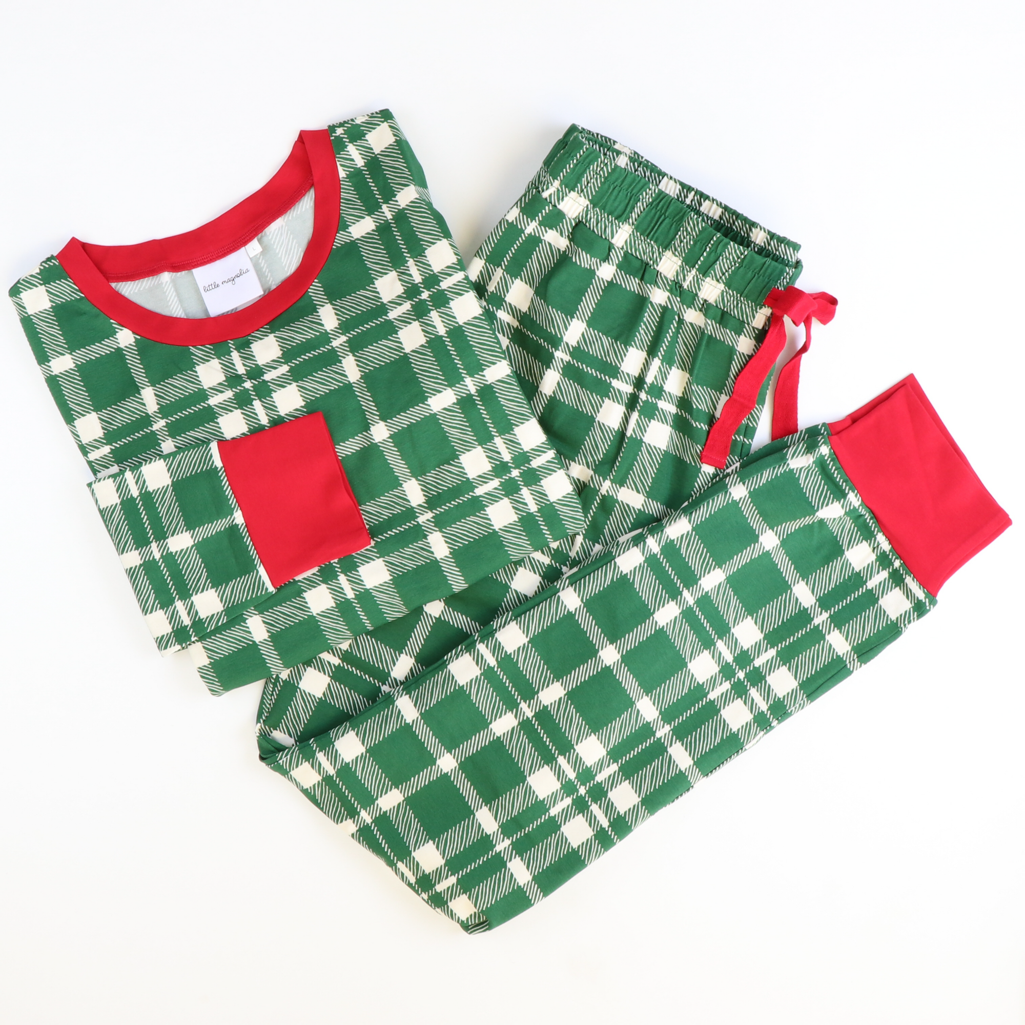 Women's Knit Pajama Set - Evergreen Plaid