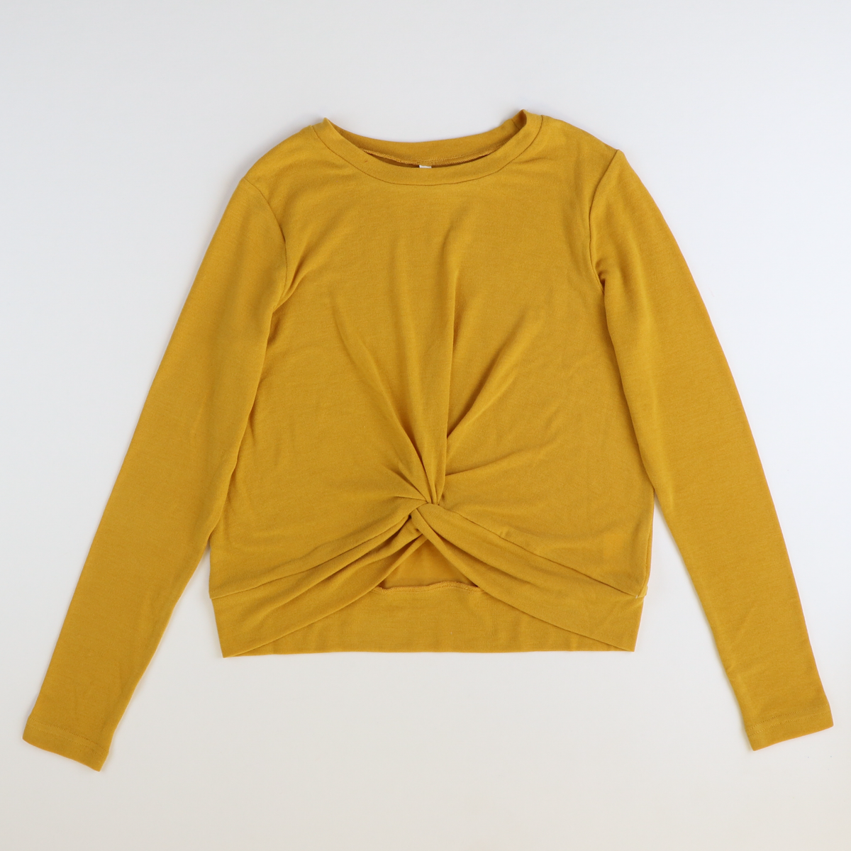 Mustard Knotted Waist Long Sleeve Blouse - Stellybelly