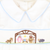 Smocked Silent Night Collared Boy Long Bubble - White Corduroy - Stellybelly