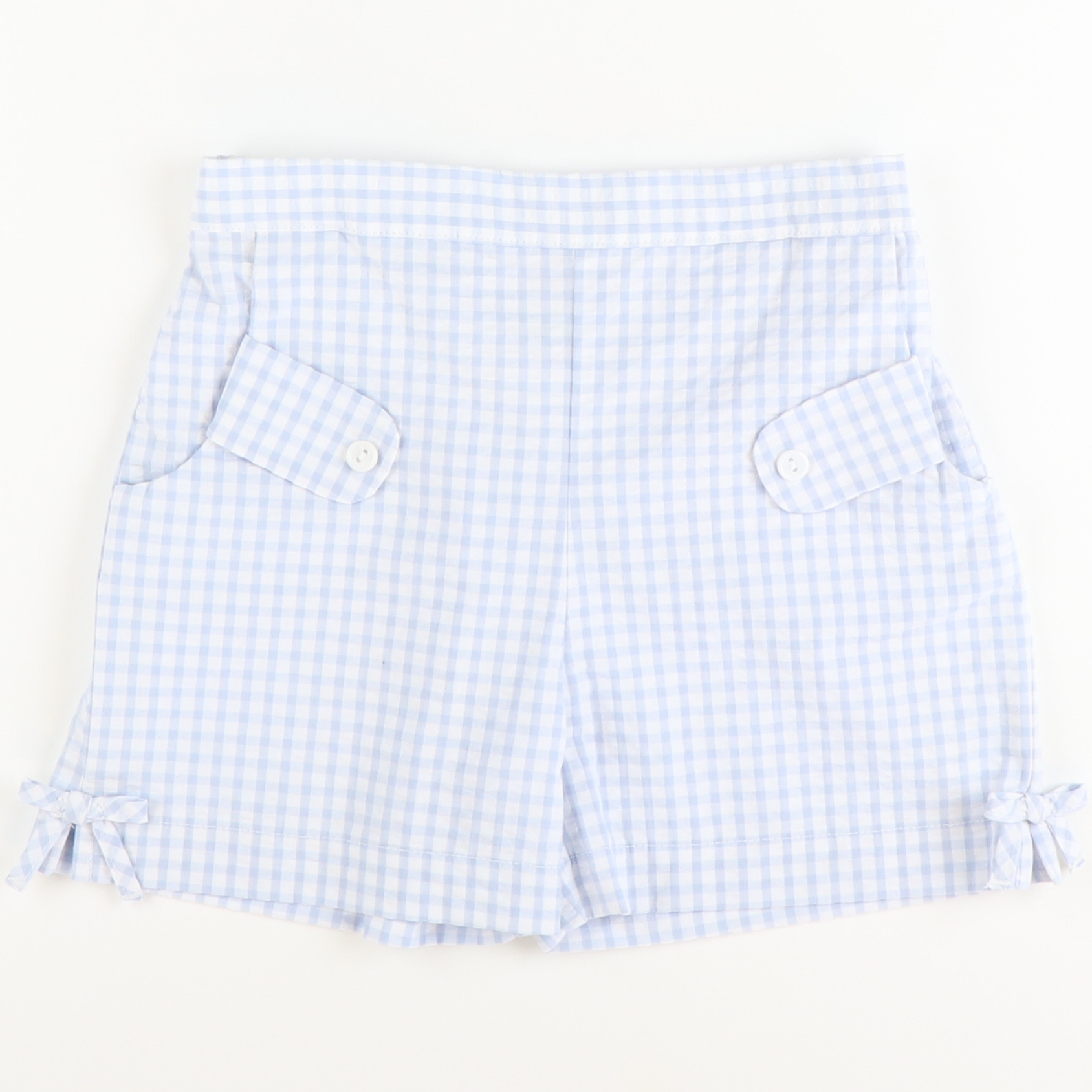 Bow Shorts - Cloud Check Seersucker - Stellybelly