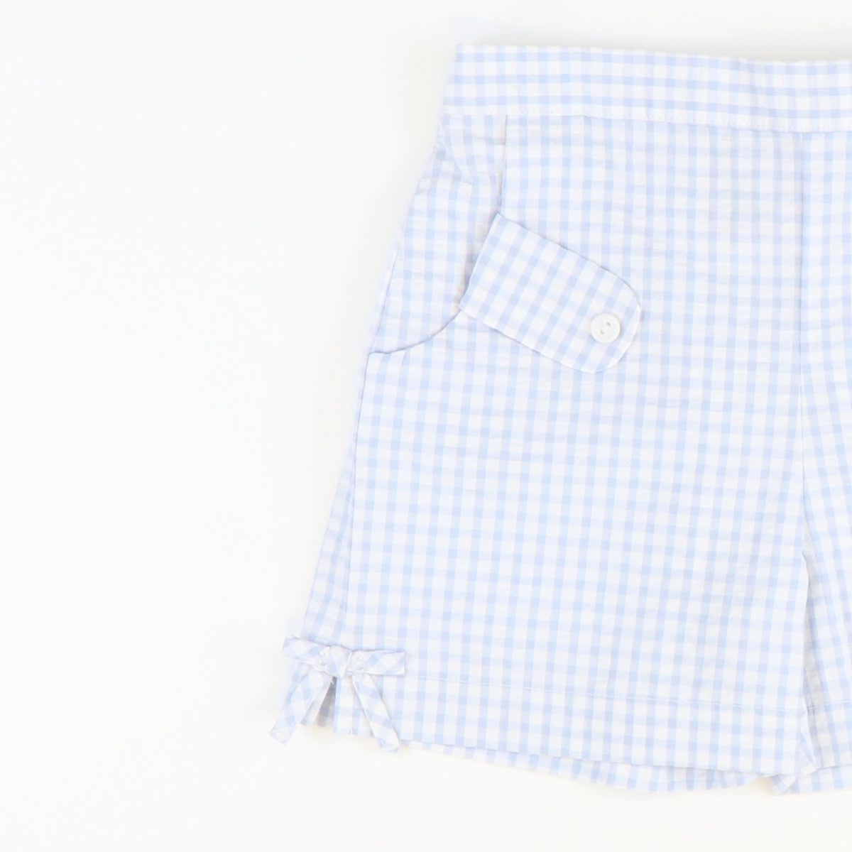 Bow Shorts - Cloud Check Seersucker - Stellybelly